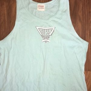 Vtg Guess tank top mint green Large 80’s retro